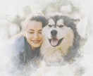 ふんわりとした雰囲気の水彩風でペットの絵を描きます 【キャンバス納品可能】写真をもとにペットの絵を描きます イメージ3