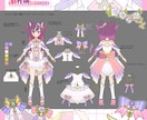 お好みのオリジナルキャラクターデザインします 可愛い、魔法少女、アイドル等のキャラや衣装デザイン二面図 イメージ4