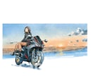 バイク、車と一緒のイラスト描きます アイコン、ギフトにも喜ばれる完全オリジナルイラスト イメージ2