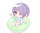 夏にぴったり‼️水着量産イラスト描きます 商用利用料金込！かわいいミニキャラの女の子です！ イメージ5