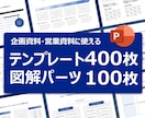 会議で通る！提案資料のパワポテンプレを販売します 【パワポテンプレ400枚&図解パーツ100枚】 イメージ1