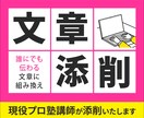 資料や手紙など、あらゆる種類の文章を添削します 現役プロ塾講師が、誰にでも伝わる文章に組み替えます イメージ1
