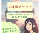 2日間チャット⭐︎気軽に楽しくお話相手になります 誰かと話したい！今すぐ聴いてほしい！時間を気にせずOK⭐︎ イメージ1