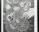 曼荼羅風、絵画を色鉛筆を使い、手描きします 主に鑑賞用を目的として手描きで制作しています！ イメージ3