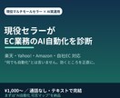現役セラーがEC業務のAI自動化を診断します エンジニアでなく現役の多モール運営者が現場目線で診断 イメージ2