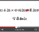 5名まで特別価格！！動画に外国語字幕を付けます 中国語、英語、日本語対応！今なら15分尺まで同一価格！ イメージ1