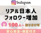 Instagram　フォロワー100人増やします 高品質★インスタフォロワー100人 イメージ1