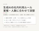 生成AIの社内ガイドラインを貴社向けに調整します 生成AIの使い方の決まりをA4 1〜3枚に イメージ1