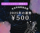 2025年の運勢を簡単に占います SNSフォロワー様限定年末年始特別企画 イメージ1