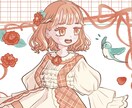 ふんわりかわいい女の子描きます グッズ作成などへ　リボンとフリルがポイント！ イメージ1