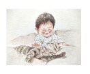 手描き水彩で温かい似顔絵をお描きしいたします プレゼントにも大人気☆2Lサイズ イメージ7