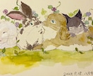 うさぎさんの水彩画を描きます 幸せうさぎ隊がうーちゃんのイラストを描いてお届け！ イメージ1