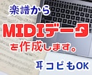 楽譜、または耳コピでMIDIデータを作成します 楽譜作成ソフトを利用し正確なMIDIデータを作成します。 イメージ1
