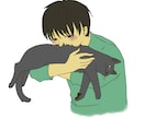 猫と人間が仲良くしているイラストを描きます アイコン・サムネ・立ち絵などにどうぞ イメージ2