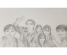 写真を温かみのあるキャラ化して鉛筆スケッチにします デフォルメした似顔絵で、可愛く温かみのあるイラストにします。 イメージ1