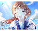 夏にぴったり！海辺で水遊びをする量産描きます お友達やオリキャラ同士のペア画にもぴったりです♡ イメージ2