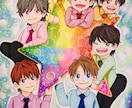 SNSのアイコンなど描きます 手描きだからこそ伝わる温もり。推しキャラを一枚のイラストに。 イメージ2
