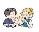 心が和むデフォルメ2人組のイラスト描きます 基本料金2000円 テンプレ以外のポーズ+500円 イメージ1