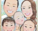 明るく優しい雰囲気の似顔絵を手描きいたします 水彩絵の具や色鉛筆でリアルかつ可愛らしいくお描きします イメージ7