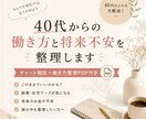 40代からの働き方と将来不安を整理します 頭の中のモヤモヤを言葉にして整理します！ イメージ1