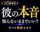 彼の本音を全解明◆愛溢れる未来へ繋ぐ秘術鑑定します 「私だけが一生懸命？」その不安の正体を暴き彼に愛される未来へ イメージ1