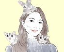 ペットと飼い主さまのシンプルな似顔絵を描きます 優しい笑顔のアイコンはいかがですか イメージ1
