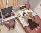 和風かわいい一枚絵を作成致します 活動者、VTuber、商用・個人利用される方にも。 イメージ1