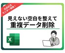 重複削除前にチェックし、見えない空白を整えます 【重複削除前チェック】見えない空白を整えるExcelツール イメージ1