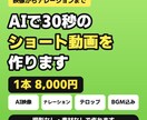 AIで30秒のショート動画を作ります まずはご相談ください。映像からナレーションまで イメージ1