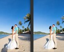 惜しいウェディングフォトを素敵な一枚に修正します 影や人物、物など不要なものが映った写真を素早く修正したい方へ イメージ1