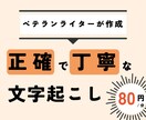 1分80円〜。有名企業準拠ルールで文字起こしします 企業で長年文字起こししてきたプロが、高品質で文字起こしします イメージ1