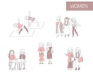 抜け感でおしゃれに！ゆるかわ線画イラスト描きます 女性やお子様向けサービスにぴったり◎シンプルでやさしい絵柄 イメージ3