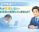 訪問看護で人が辞める原因を一緒に考えます 初回お試し感覚で気軽にご相談ください イメージ1