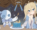アニメ塗りのシンプルなイラスト作成します SNS用アイコン、サムネイル、グッズなどに！！ イメージ5