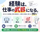 これまでの経験を強みに変え仕事の勝ち筋を見つけます あなたの経験に眠る価値を仕事の武器に変える60分 イメージ1