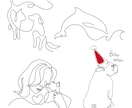 想いを、線でつなぐ一筆書きイラスト描きます 華奢でシンプルだけどどこかおしゃれ。 イメージ9
