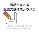 商品が売れる販売文章作成ノウハウを提供します 「型」に沿って書くだけで販売ページの文章が書けます。 イメージ1