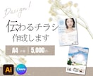 シンプルで伝わるチラシ・印象に残るチラシ作成します あなたのサービスをデザインでお手伝い！ イメージ1