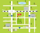 イラストレーターで地図を作ります シンプルな地図、可愛い地図、カッコいい地図ご相談ください！ イメージ1