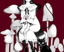 レトロな美少女のモノクロイラストお描きします 挿絵やアイコン、ヘッダー等に使えます耽美目を惹くイラスト！ イメージ3