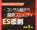 コンサル・総デベ内定 | ES添削＆戦略提示します 選抜コミュニティ所属者が就活をメンタリング イメージ1
