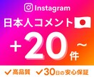 インスタ ❝日本人コメント❞ 増やします 高品質│２０件～増加✨│３０日保証付き✅ イメージ1