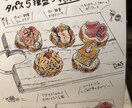 飲食店用、手描きのイラストや挿絵を描きます お料理やドリンクの写真を元に手描きイラストを描きます。 イメージ4