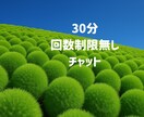 30分 回数無制限チャット♪ お気持ち受け止めます 雑談、いろんな悩み、オールOKです。私に聞かせてください。 イメージ1