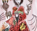 ホラーのイラスト描きます 私にしか描けない絵柄でダークで綺麗なホラーな絵を描きます。 イメージ1