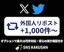 X(Twitter)外国人リポスト手配します 投稿の拡散力・影響力を圧倒的に高めるプロモーション イメージ1