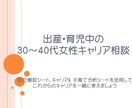出産、育児中の30~40代女性キャリア相談をします 自己棚卸シート、キャリア& 子育て分析シートを活用! イメージ1