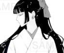 アイコンのモノクロ カラーイラスト描きます モノクロをメインの和風・ファンタジー系の女の子イラスト イメージ1