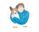 ゆる可愛い動物のイラストを描きます あなたとペットのゆる可愛いハグイラストを描きます。 イメージ2