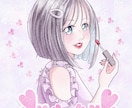 花やリボンで可愛く♡水彩風似顔絵アイコン描きます リアルすぎない、ちょっとマンガっぽい可愛い似顔絵です✨ イメージ8